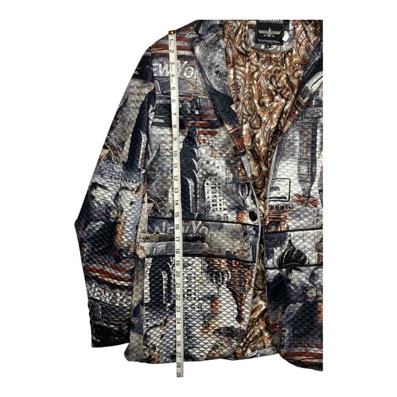 Barabas Men's XL New York All Over Print Waffle Jacket Blazer Paisley Interior - Picture 13 of 16